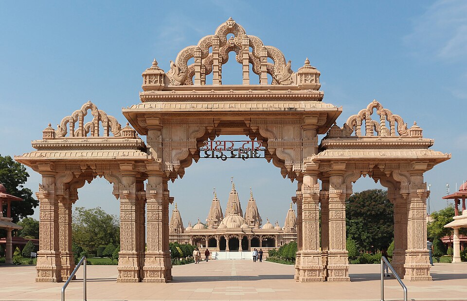 Porte de Shri Swaminarayan Mandir, Bhavnagar, Inde