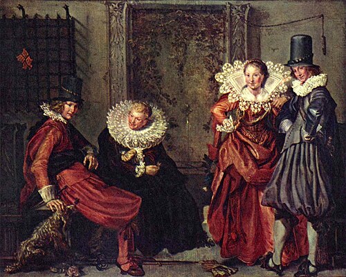 Hollande, 1615 (Couples élégants faisant la cour par Willem Pieterszoon Buytewech)