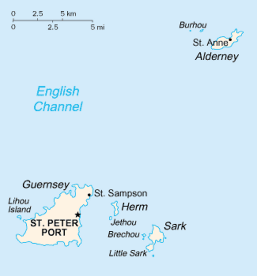Carte du bailliage de Guernesey