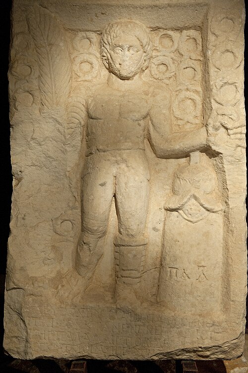 Musée Muğla Pierre tombale du gladiateur