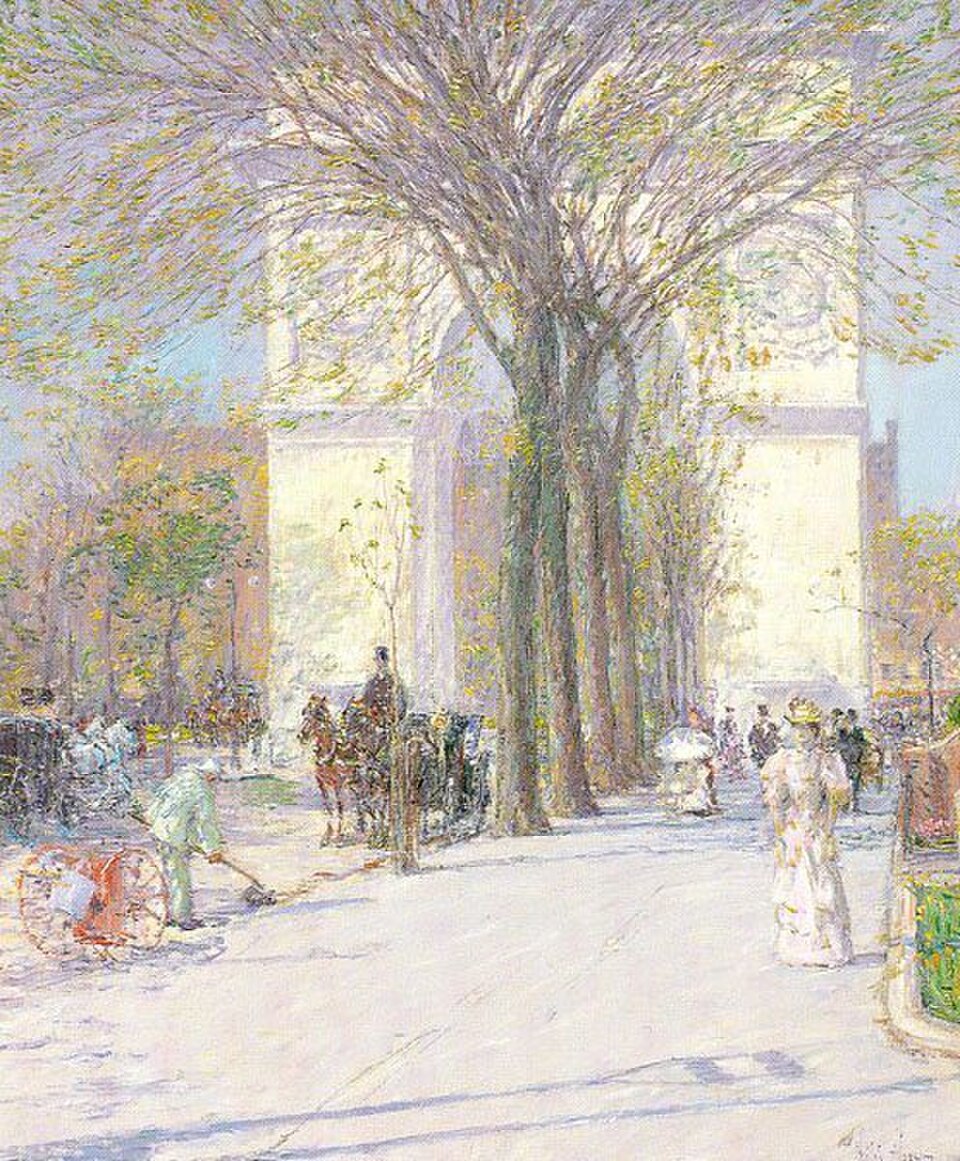 Frederick Childe Hassam, Washington Arch, Printemps [1893] (U. americana)
