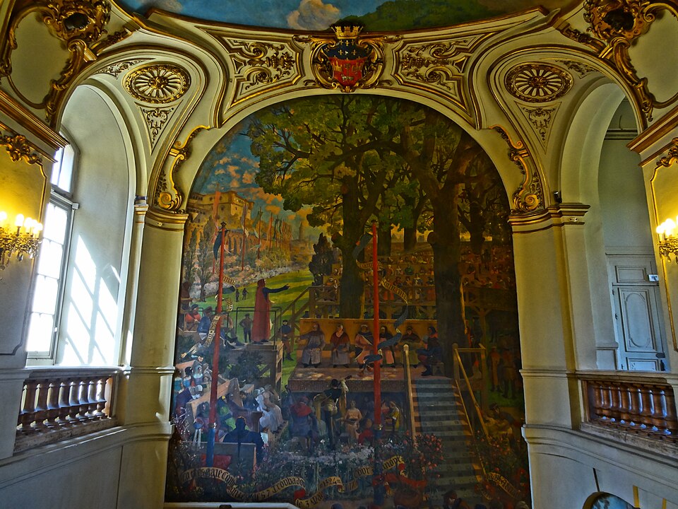 Peinture de la première session des Jeux floraux