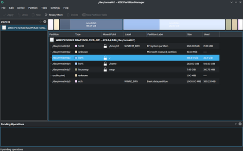 KDE Partition Manager est un autre éditeur de partition populaire