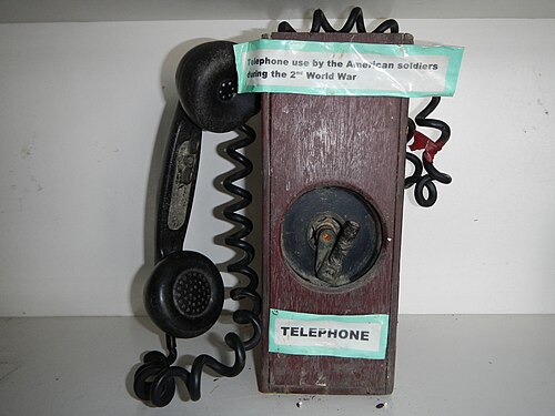 Téléphone utilisé par les soldats américains (Seconde Guerre mondiale, Minalin, Pampanga, Philippines)