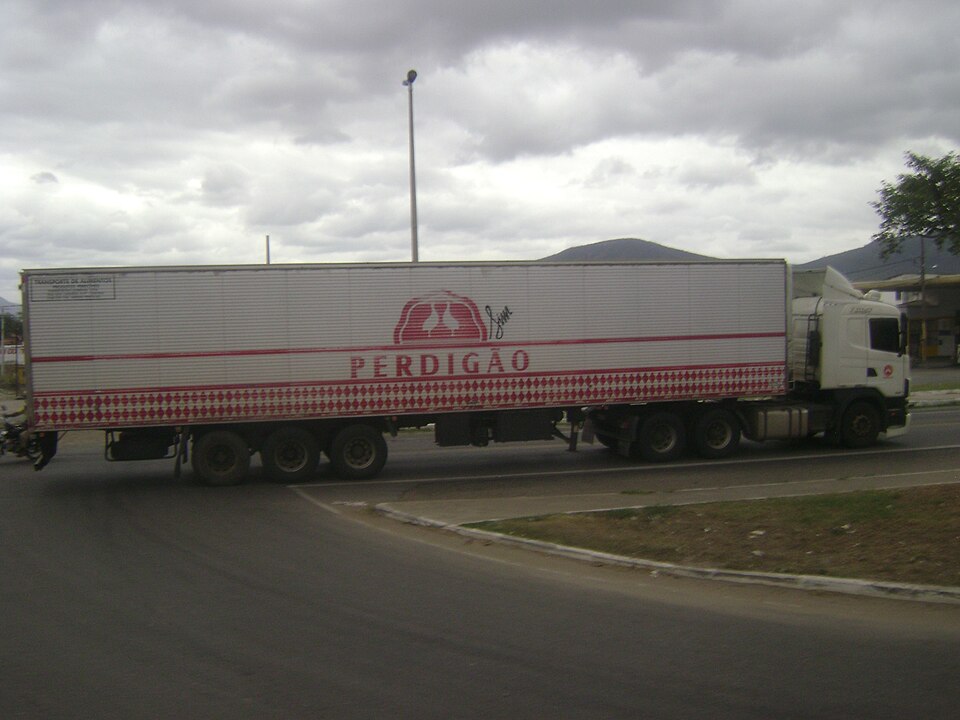 Camion d'une entreprise de viande au Brésil. L'Amérique du Sud produit 20 % de la viande bovine et de volaille mondiale.