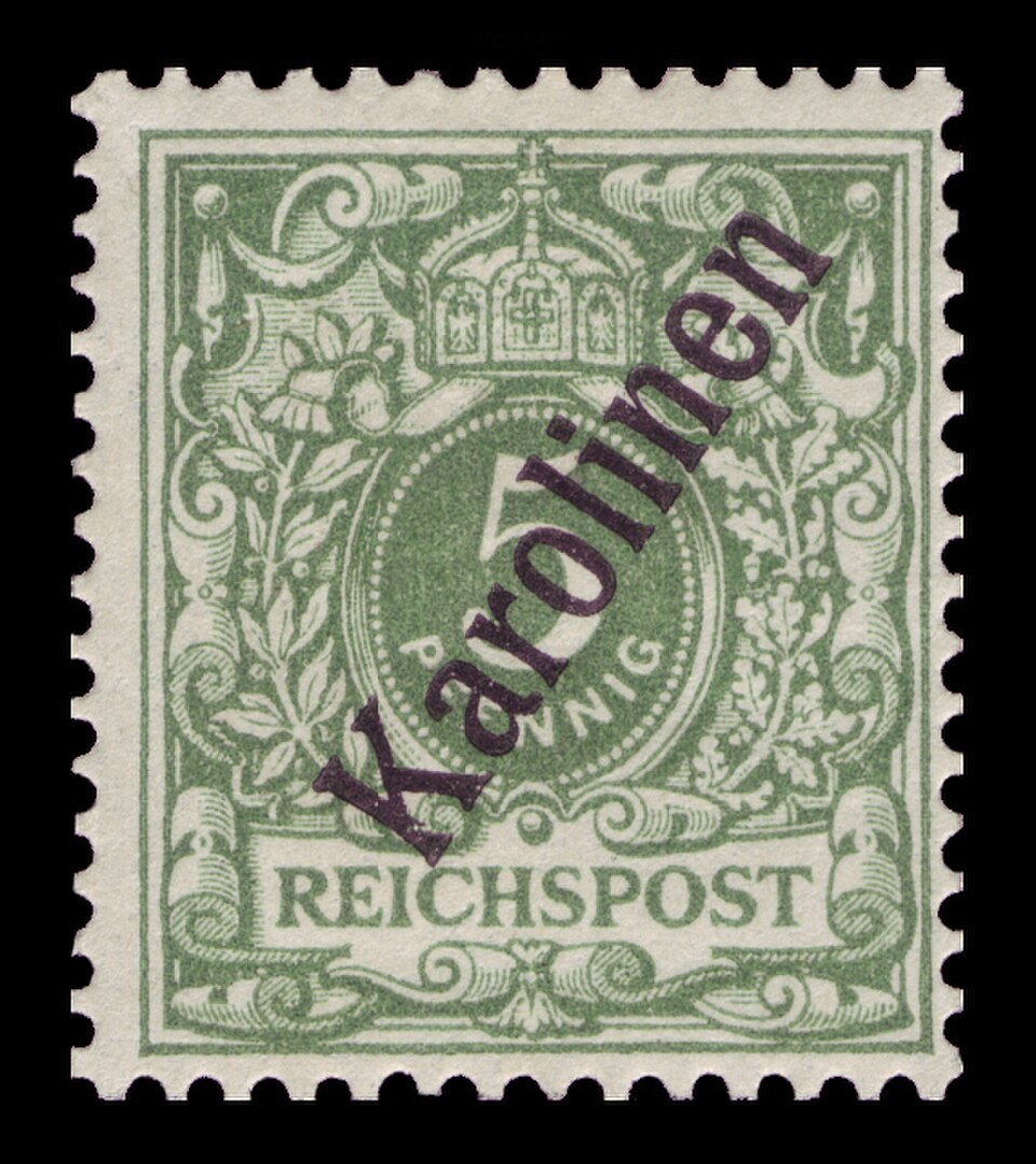 Allemagne, 1900 : Surchargé pour usage dans les îles Carolines
