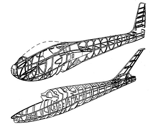 Schéma du fuselage du planeur