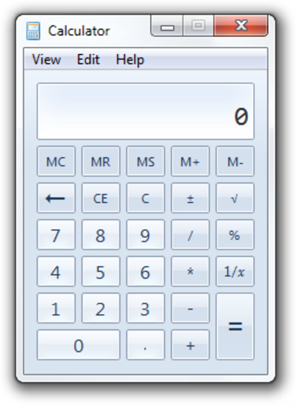 Calculatrice Windows 7 avec Windows Aero