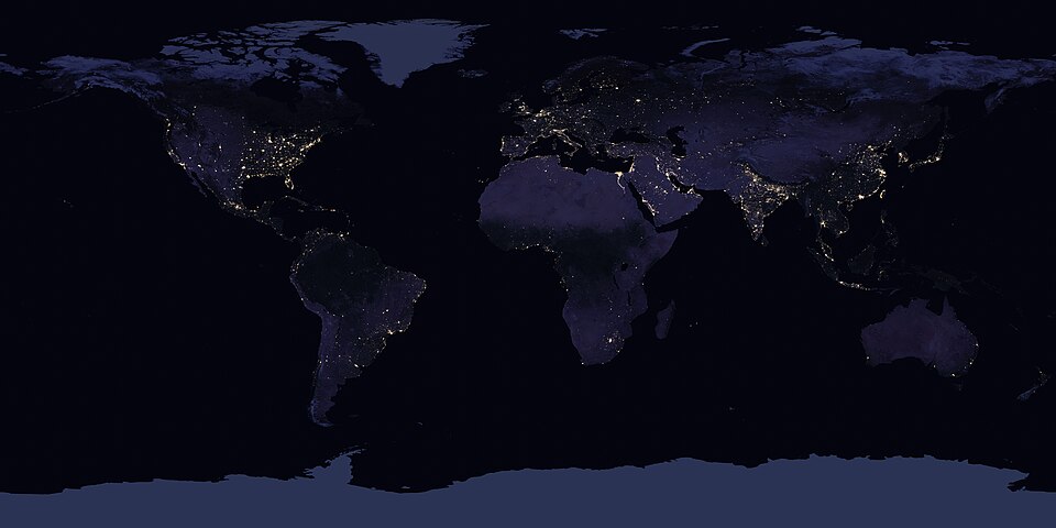 Image satellite de la Terre la nuit