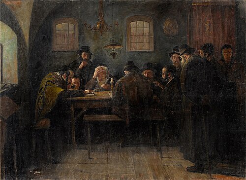 Juifs étudiant le Talmud, Paris, vers 1880-1905