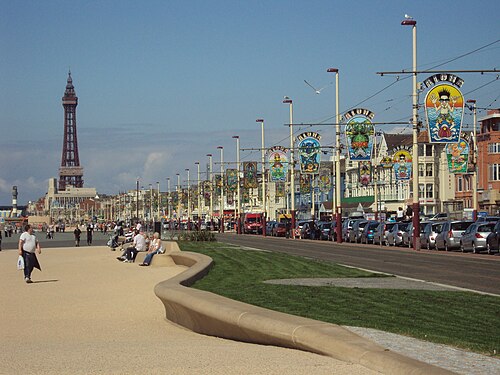 La promenade régénérée de Blackpool, Angleterre