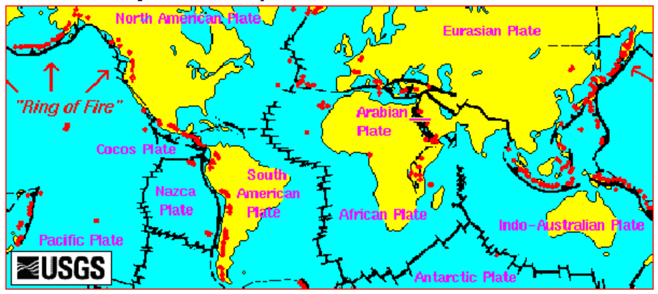 Carte des volcans