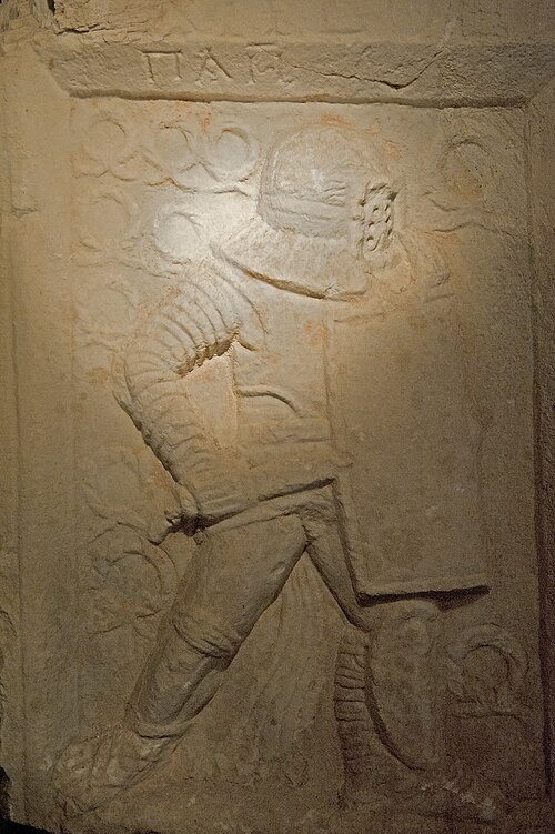 Musée Muğla Pierre tombale du gladiateur