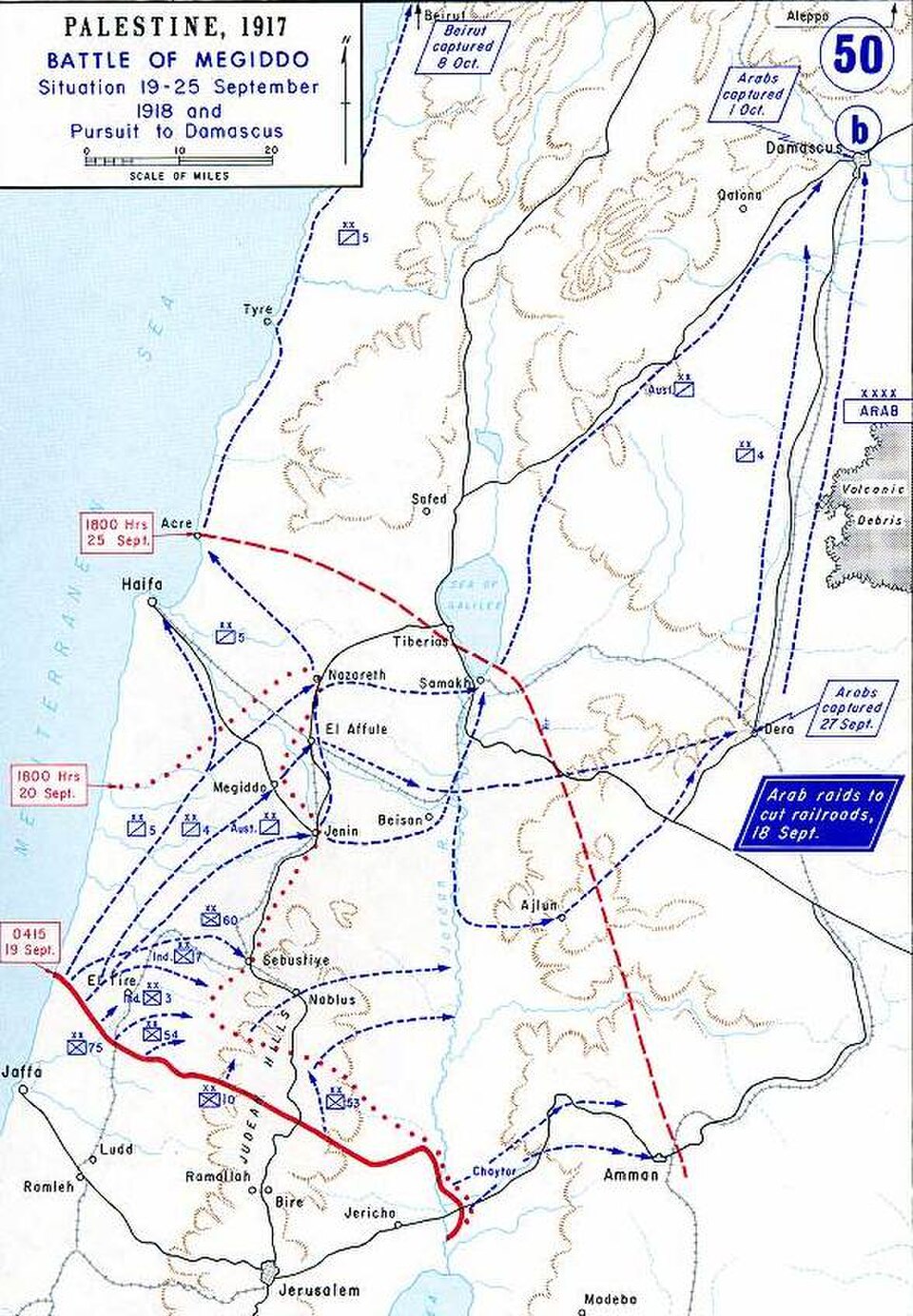 Les dernières attaques du général Sir Edmund Allenby lors de la campagne de Palestine ont permis à la Grande-Bretagne de prendre le contrôle de la région.
