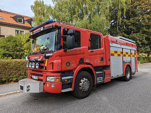 Un moteur Scania utilisé par les pompiers de Södertörn
