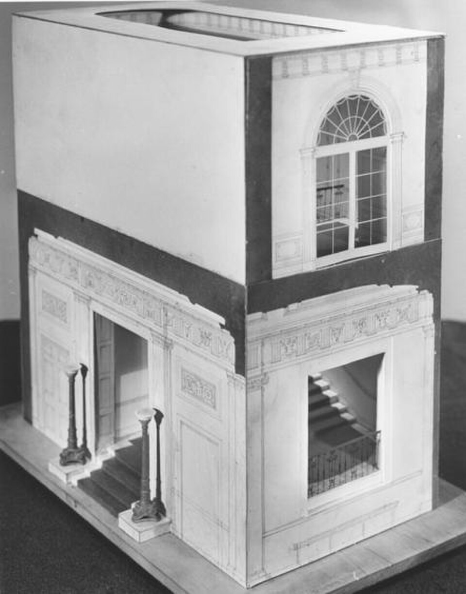 Une maquette de l'architecte Lorenzo Winslow, qu'il a utilisée pour étudier la structure du grand escalier de la Maison Blanche en vue de la rénovation de l'aile est.
