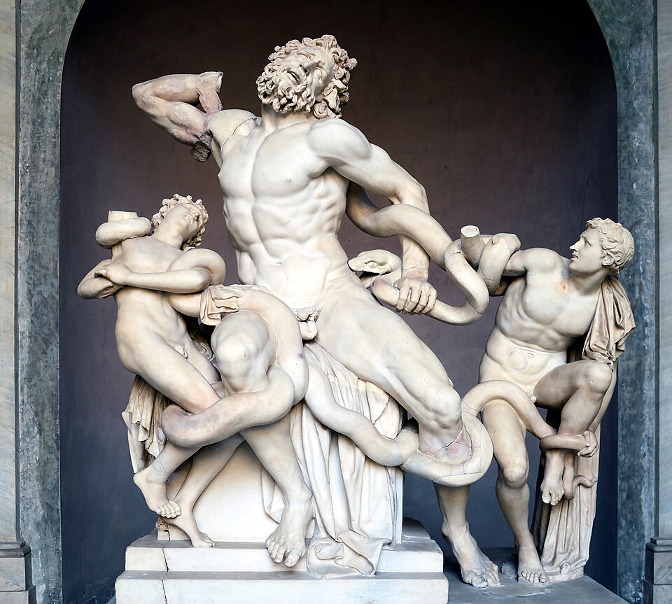 Laocoon et ses fils, grec (fin de l'époque hellénistique), vers 160 et 20 av. J.-C., marbre blanc, musée du Vatican