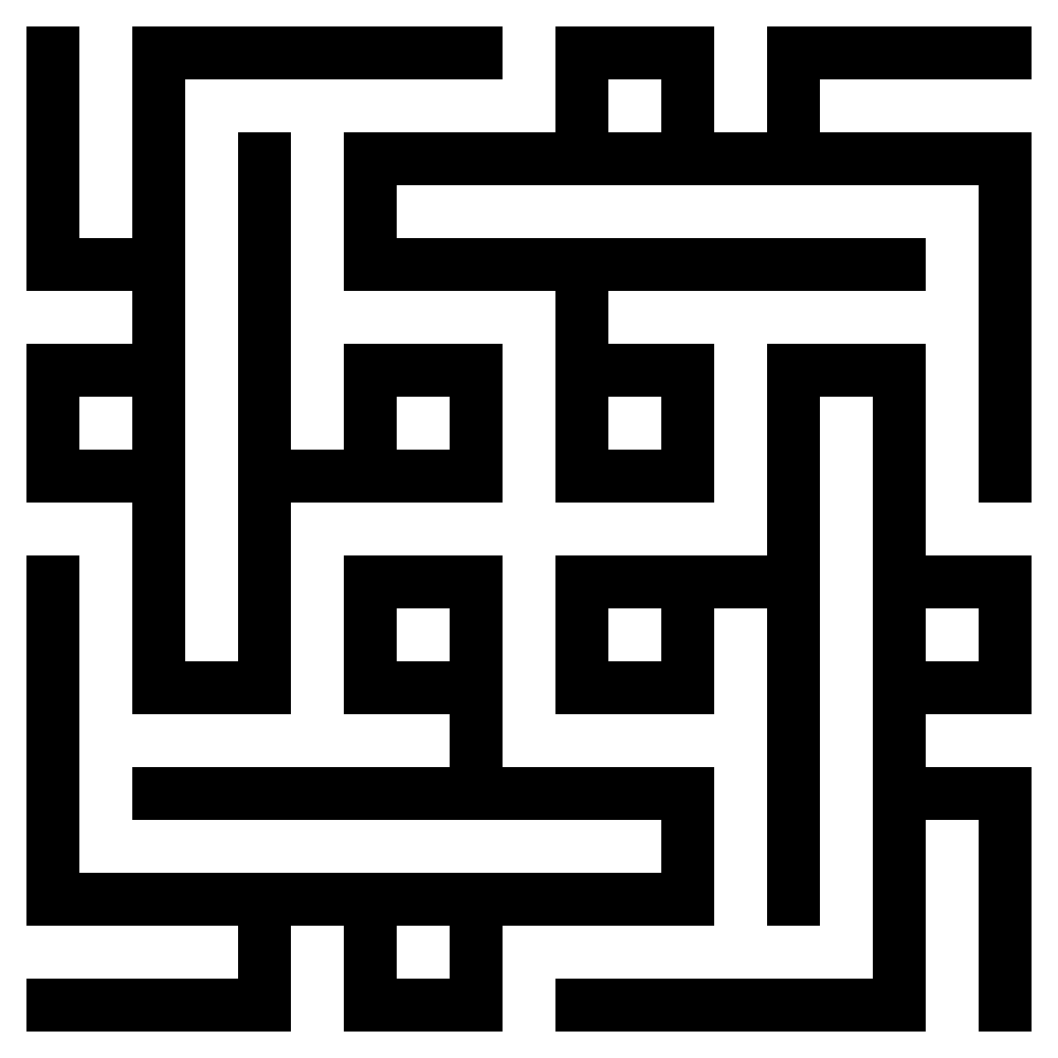 Le quadruple Muhammad en écriture coufique carrée (ou géométrique), souvent utilisé comme motif de carrelage dans l'architecture islamique