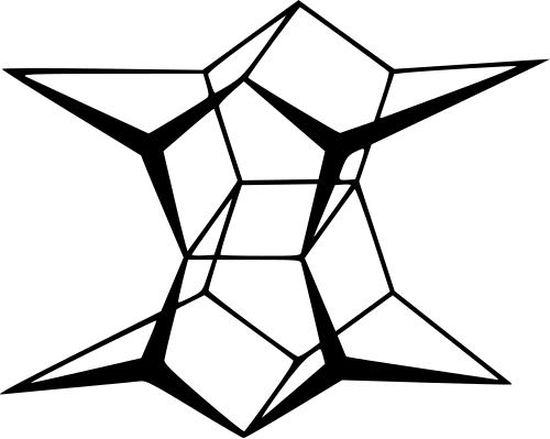 Pagodane, un composé polycyclique artificiel complexe et hautement symétrique (non aromatique).