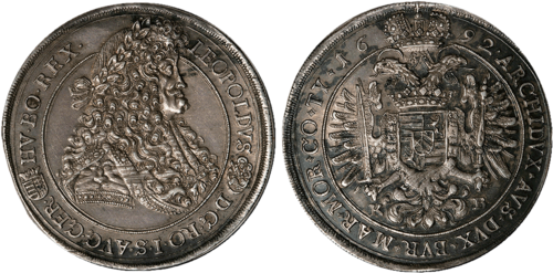 Reichsthaler de Léopold Ier, frappé à Kremnitz en 1692.