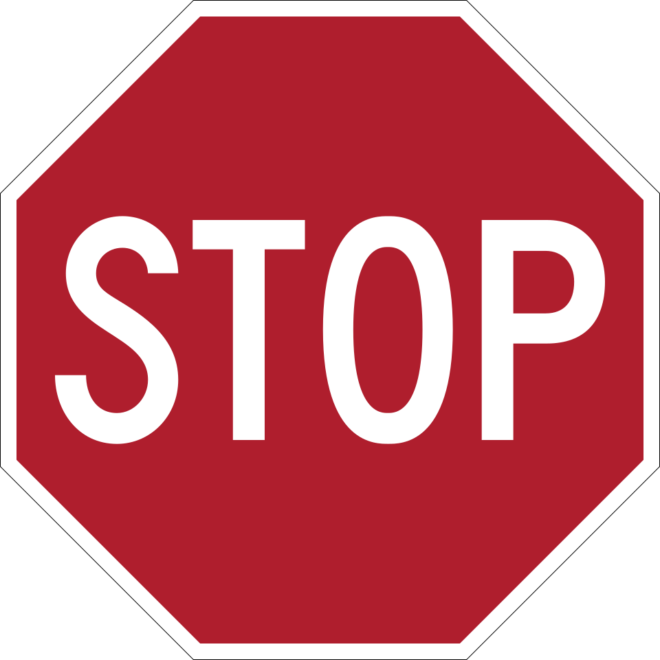 Un panneau Stop utilisé dans les pays anglophones, ainsi que dans la plupart des pays européens.