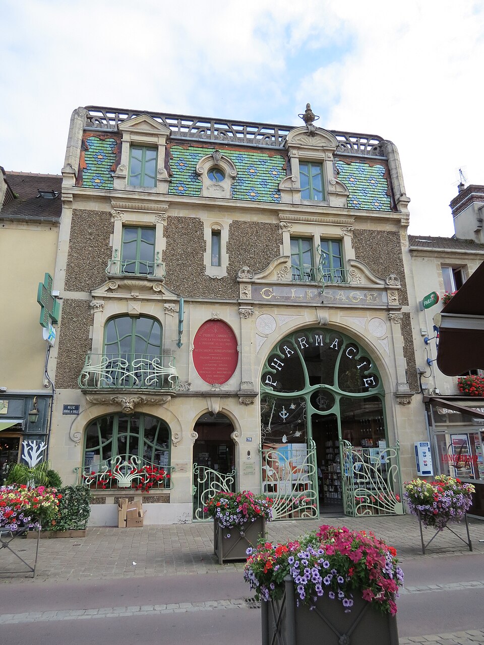 Pharmacie Lesage de François Rouvray au 78, rue du Général-de-Gaulle, Douvres-la-Délivrande (1901)