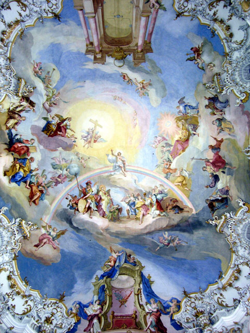 Plafond de la Wieskirche par Johann Baptist Zimmermann (1745–1754)