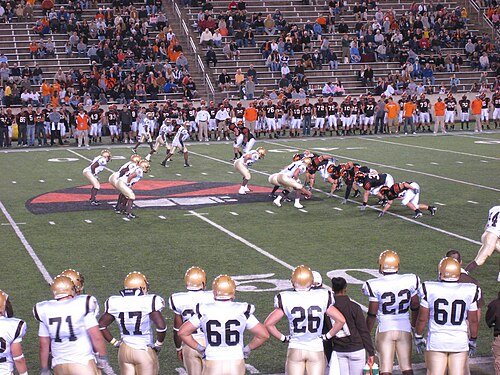 Une photo montrant un match de football entre l'Université de Princeton et l'Université de Lehigh en septembre 2007