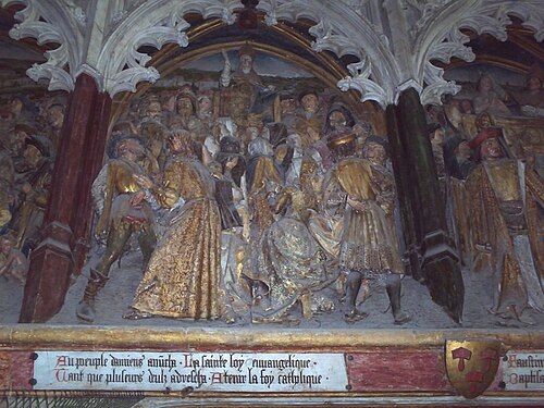 Saint Firmin proclame l'Évangile.
