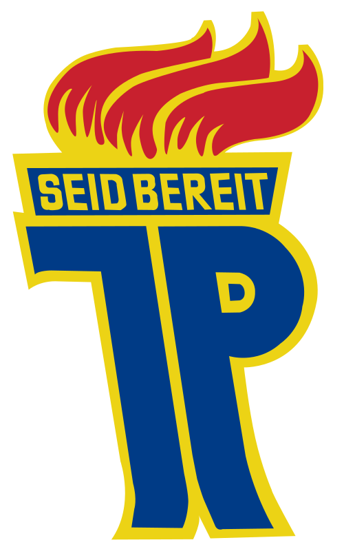 Emblème de l'organisation des pionniers Ernst Thälmann (13 décembre 1948 – août 1990)