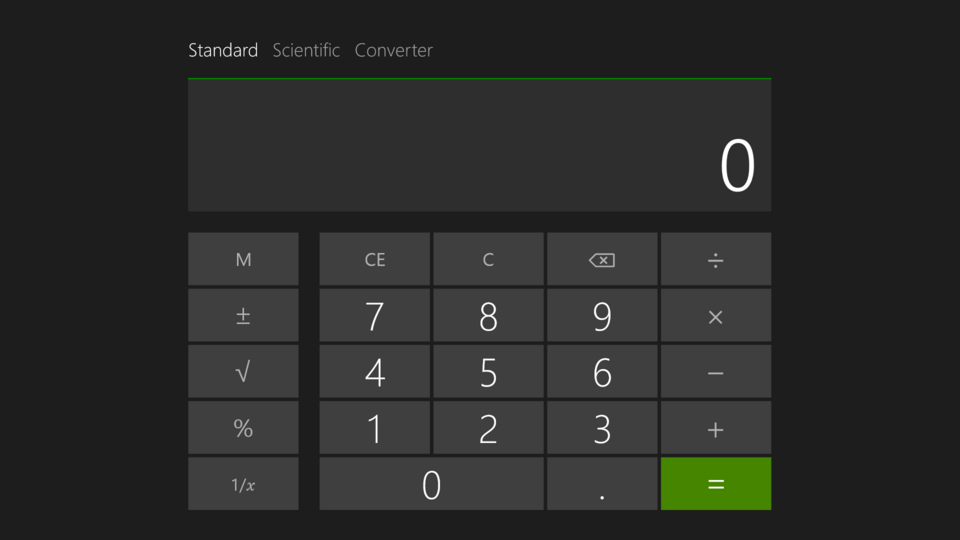 Calculatrice supplémentaire de style Metro en mode standard sous Windows 8.1