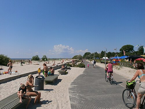 Promenade de la plage de Pärnu, comté de Pärnu, Estonie