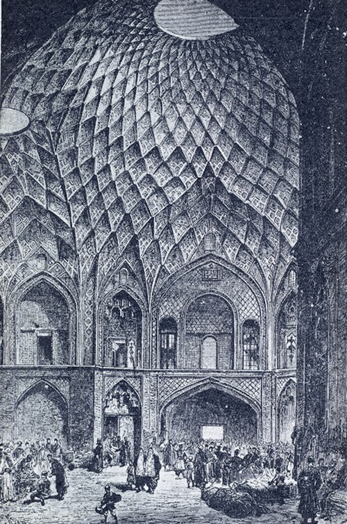 Timcheh Amin-o-Dowleh dans le bazar de Kashan, Iran, v. 1800