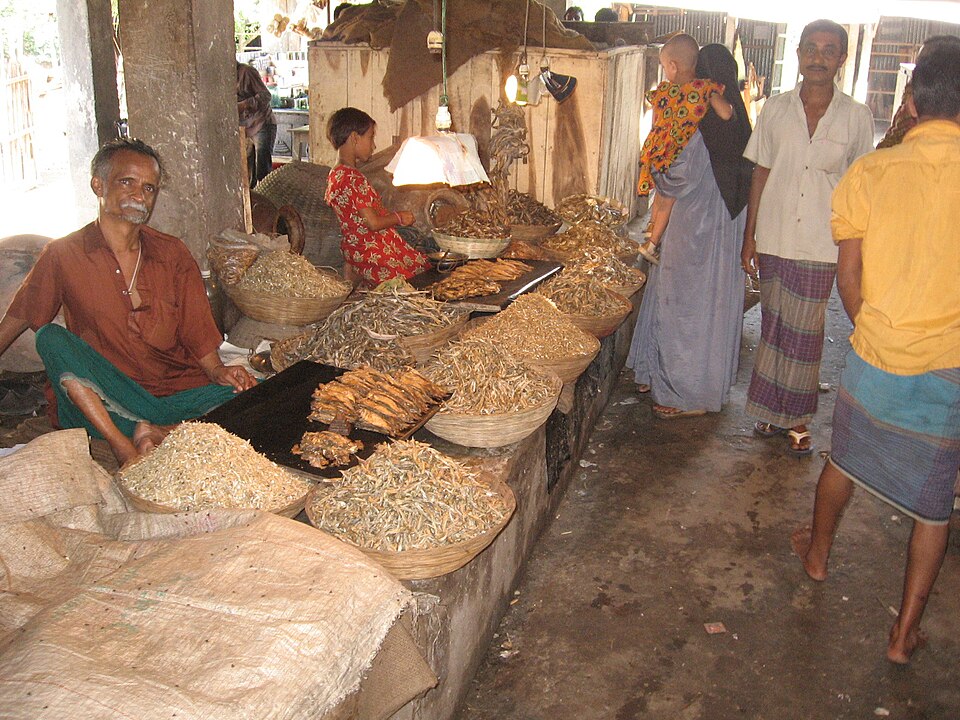 Marché de poisson séché à Mohanganj