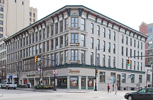 Aldrich Godfrey et White Block, Grand Rapids, Michigan, construit en 1874.
