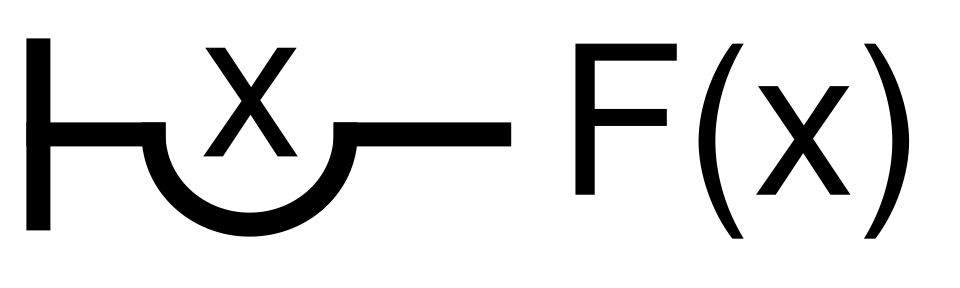 Symbole introduit par Gottlob Frege pour le quantificateur universel