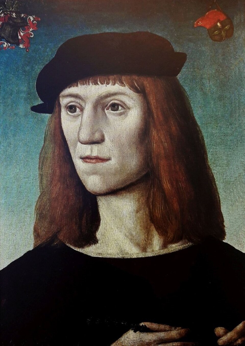 Portrait de Christoph von Suchten tenant dans sa main une branche d'hysope considérée dans l'Antiquité comme le symbole de la foi, de la pureté physique et de la régénération morale, 1507, Musée national de Gdańsk[19]