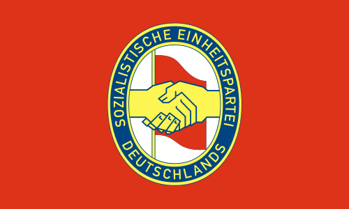 Drapeau du Parti socialiste unifié d'Allemagne (1950-1990)