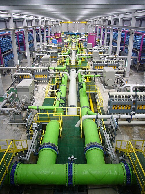Usine de dessalement par osmose inverse (RO) à Barcelone, Espagne