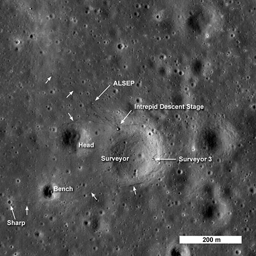 Photo LRO montrant l'ALSEP d'Apollo 12