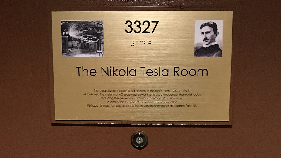 Chambre 3327 de l'hôtel New Yorker, où Tesla est décédé