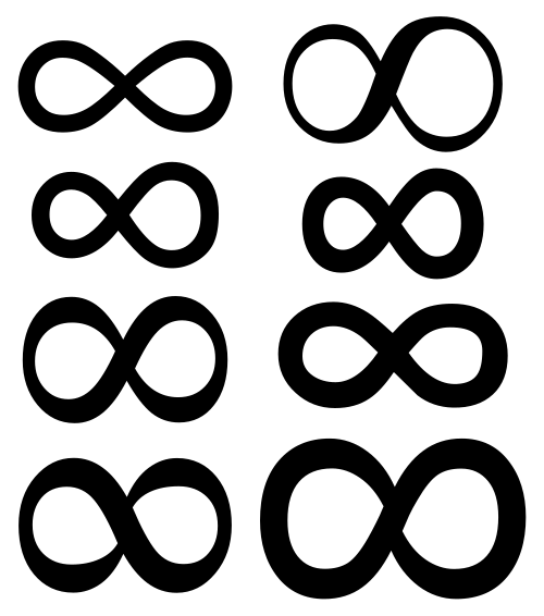 Variations du symbole de l'infini
