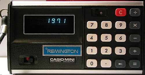 La calculatrice électronique Casio CM-602 Mini offrait des fonctions de base dans les années 1970.