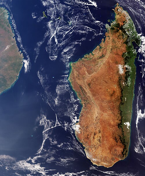 Une vue de Madagascar et du canal du Mozambique