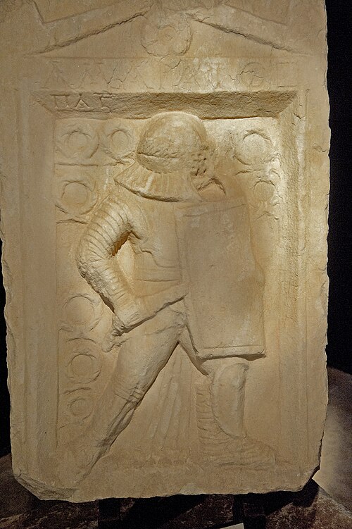 Musée Muğla Pierre tombale du gladiateur