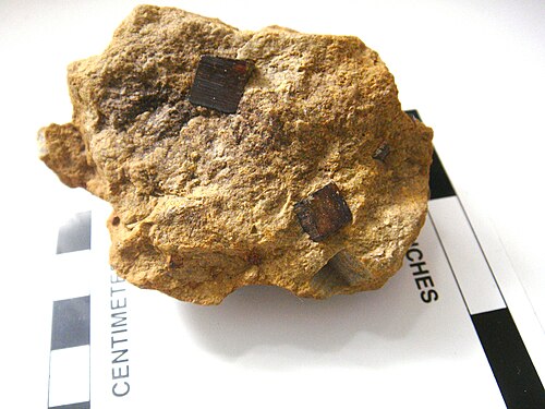 Revêtement de goethite/remplacement des cubes de pyrite rouillés