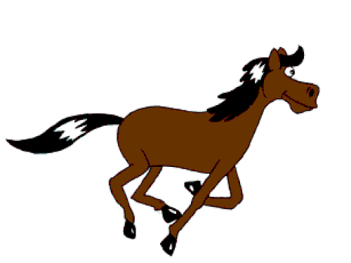 un cheval qui court (animé)