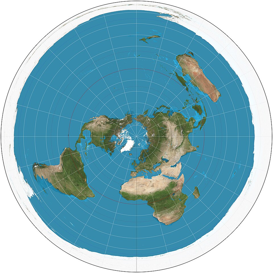 Projection azimutale polaire équidistante