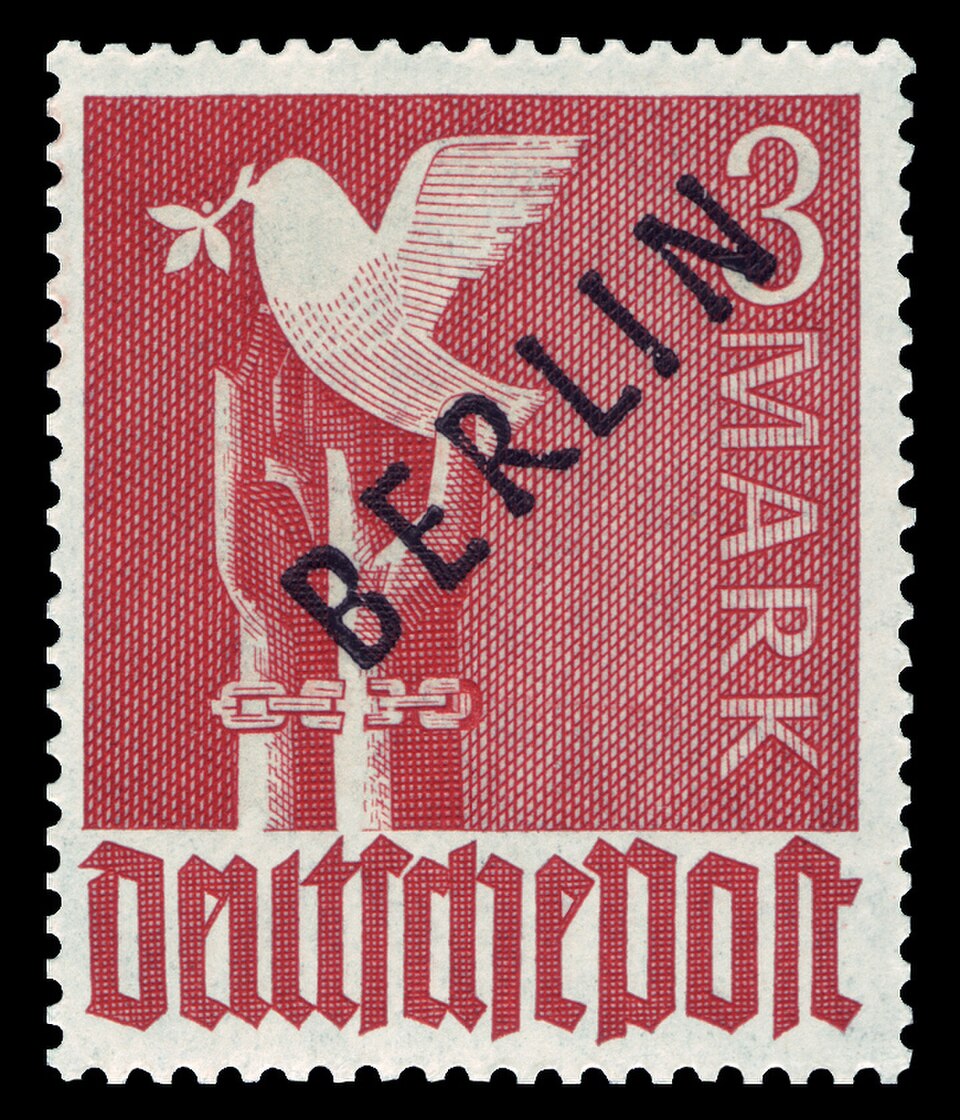 Allemagne, 1948 : Marque de contrôle alliée pour l'affranchissement de Berlin