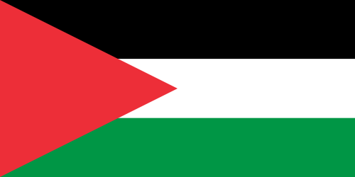 Version avec le triangle rouge plus long, utilisée à certaines périodes de l'histoire palestinienne, mais peu répandue